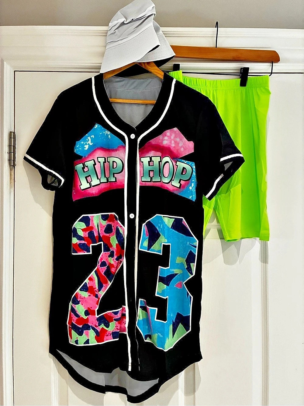 Women’s Hip Hop jersey costume set Party Set Black & Green